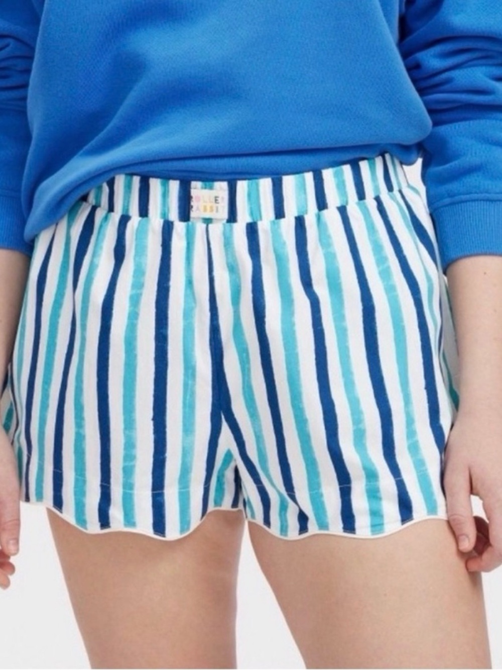 Roller Rabbit Blue, Navy & White Striped Cotton Skort